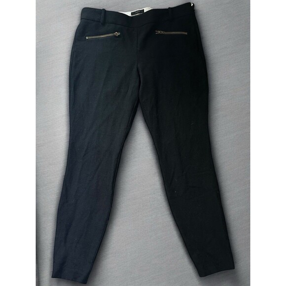 J Crew Minnie Pants Womens 8 Black Mid Rise Straight Leg Workwear Office Wool - Picture 6 of 16
